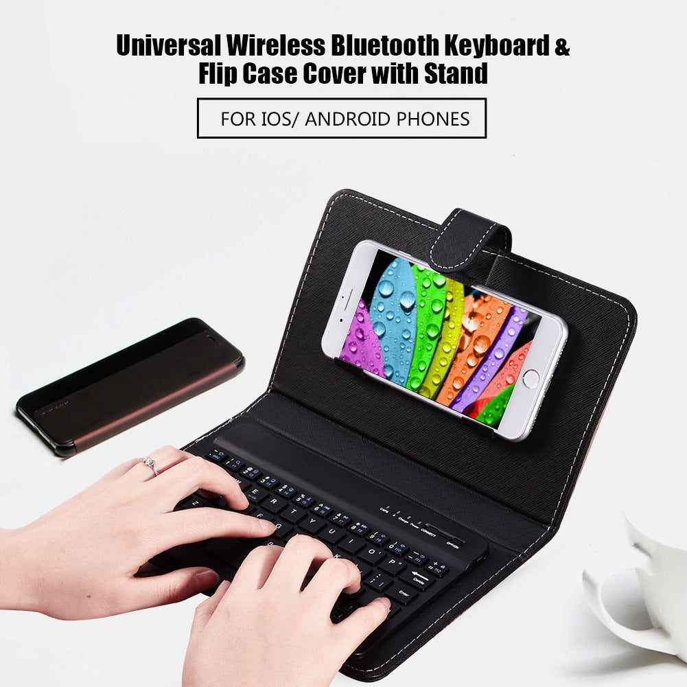 Mobile phone Bluetooth keyboard leather case suitable for Android Apple mobile phone